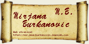 Mirjana Burkanović vizit kartica